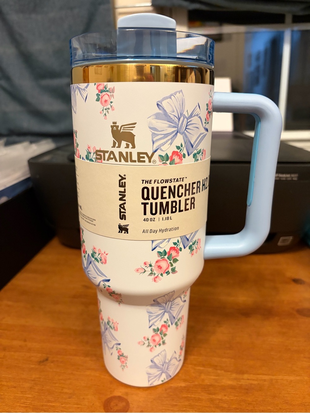 Love Shack Fancy Stanley Quencher Tumbler 40oz in Floral Pink, White & Blue 🎀